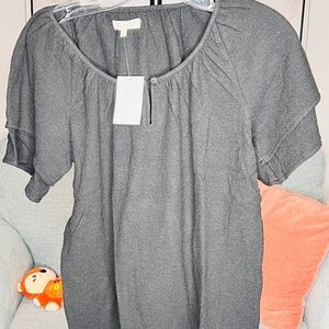 Madewell Texture & tread tiered sleeve top, size S